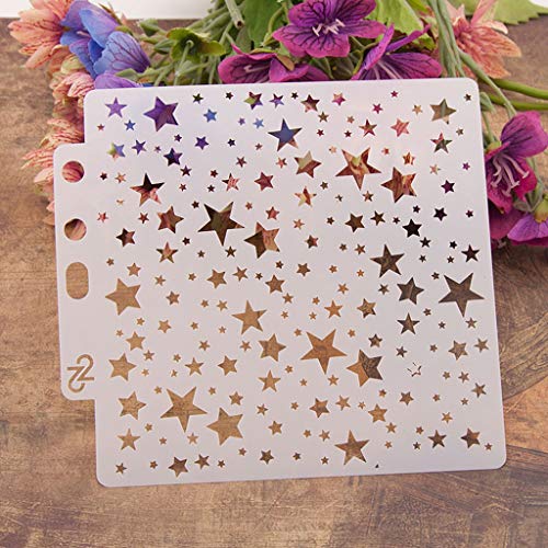 ECMQS Star DIY Painting Stencils Schablonen, Waschbar Reusable Hohl Schablone Für Das Malen Von Holzveranda-Schildern, Verwendung An Der Wand, Stoff Und Platten Usw von ECMQS