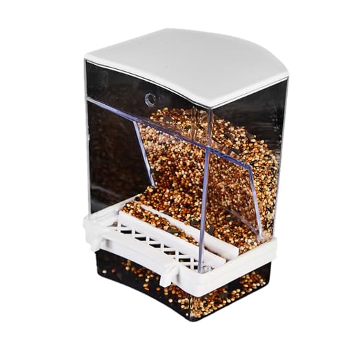 ECMQS Vogelfutterbox Staubdichter Spender Spritzschutz Papageienfutterstation Vogelkäfig Schneckenfutterstation Transparenter Behälter Vogelfutterbox von ECMQS