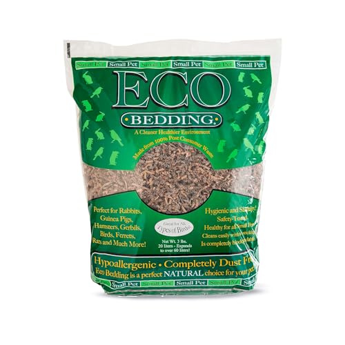 ECO BEDDING 99 % staubfreies Papierbett für kleine Haustiere und Vögel, Eco Natural, 1,4 kg (erweiterbar auf 60 l) von ECO BEDDING