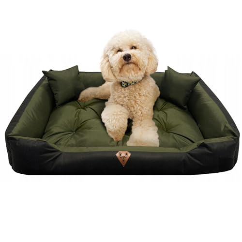 EDANTI Hundebett Hundekissen Hundekorb Katzenbett Wasserdichtes Hundesofa XXL-S Für Kleine Mittelgroße & Große Hunde Dog Bed (Grün, 100x75 cm) von EDANTI
