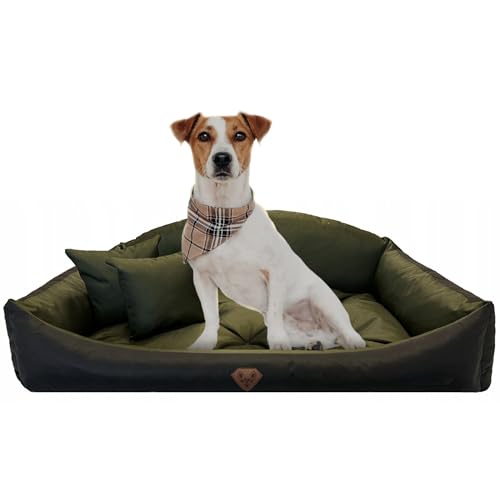 EDANTI Hundebett Hundekissen Hundekorb Modell Shell Muschel Katzenbett Wasserdichtes Hundesofa Für Kleine Mittelgroße & Große Hunde Dog Bed (Grün, 100x75 cm) von EDANTI
