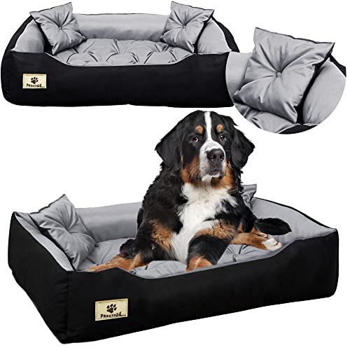 EDANTI Hundebett Hundekissen Katzenbett Tierbett Hundesofa Wasserdicht Grau/Schwarz für große mittelgroße & kleine Hunde (55x45, Grau) von EDANTI