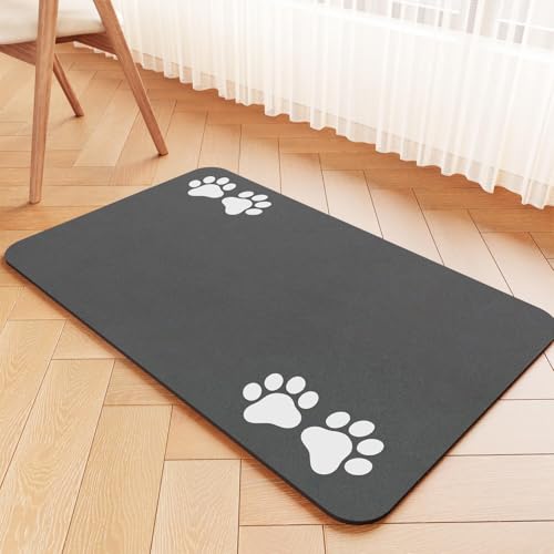 Futtermatte für Haustiere, saugfähig, für Futter- und Wassernapf, Hundefuttermatte mit wasserdichter Gummi-Rückseite, keine Flecken, schnell trocknend, Wasserspendermatte für Hund und Katze, Hellgrau, Futtermatte für Haustiere, saugfähig, für Futter- und Wassernapf, Hundefuttermatte mit wasserdichter Gummi-Rückseite, keine Flecken, schnell trocknend, Wasserspendermatte für Hund und Katze, Hellgrau, von EDC-BFYOU