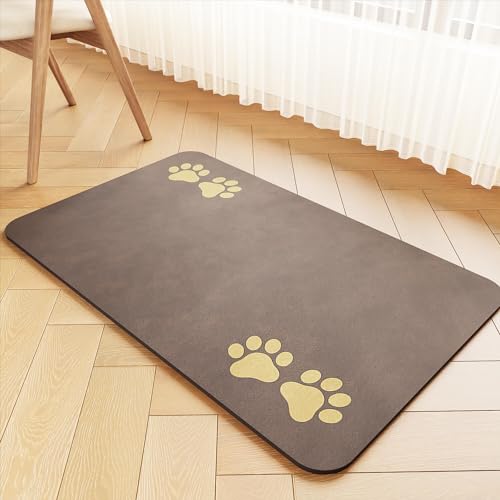 Futtermatte für Haustiere, saugfähig, für Futter- und Wassernapf, Hundefuttermatte mit wasserdichter Gummi-Rückseite, keine Flecken, schnell trocknende Wasserspendermatte für Hund und Katze, Braun, Futtermatte für Haustiere, saugfähig, für Futter- und Wassernapf, Hundefuttermatte mit wasserdichter Gummi-Rückseite, keine Flecken, schnell trocknende Wasserspendermatte für Hund und Katze, Braun, von EDC-BFYOU