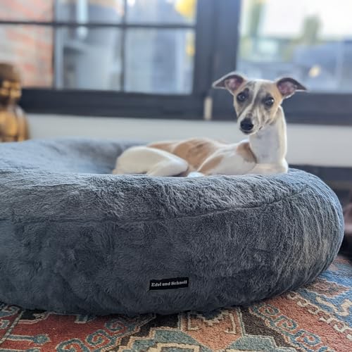EDEL&SCHNELL Ersatz Bezug für Flocke Hundebett Hundebettbezug aus grauem Kuschelplüsch Bezüge für Hundebetten (65 cm) von EDEL&SCHNELL