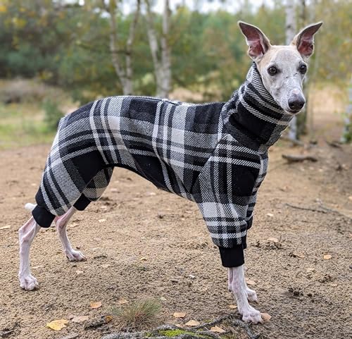 EDEL&SCHNELL Hundepullover große Hunde 60 bis 65 cm Wollfleece mit Teddyfellfütterung wärmender Hundepulli in Schottenkaro von EDEL&SCHNELL