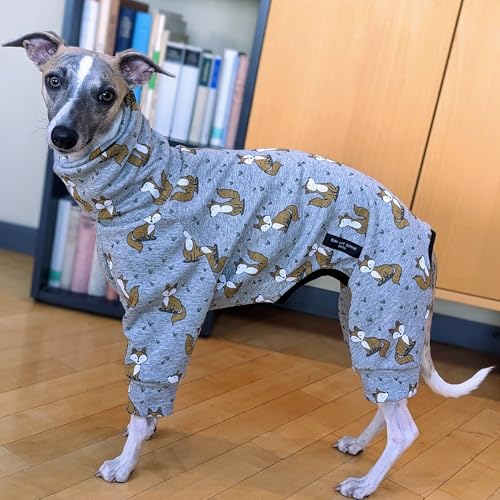 EDEL&SCHNELL Hundepullover kleine Hunde aus kuscheliger Baumwolle, Windhund Pullover grau mit Fuchsmotiv, Hunde Pyjama Größe 40-45 cm EDEL&SCHNELL Hundepullover kleine Hunde aus kuscheliger Baumwolle, Windhund Pullover grau mit Fuchsmotiv, Hunde Pyjama Größe 40-45 cm von EDEL&SCHNELL