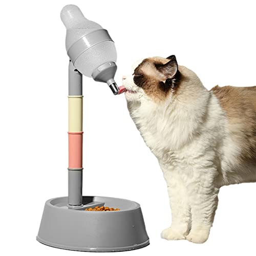 Katzenfutterspender – verstellbarer Futterspender und Wasserspender 2-in-1, abnehmbarer Futternapf für Katzen, kleine Welpen, Hunde, Haustierbedarf von EELHOE