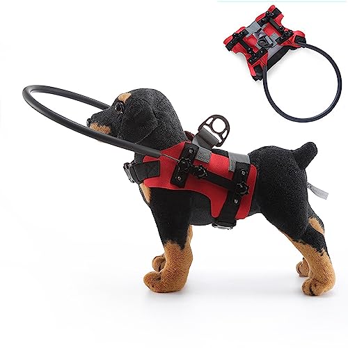 EEYZD Blinde Hundegeschirrweste Mit Verstellbarem Antikollisions-Kopfschutzring Für Kleine, Mittlere Und Große Hunde,Rot,M von EEYZD