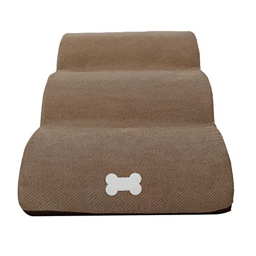 Chunyi Dog Stairs / Stairs for High Beds, 3 Steps Ladder Pet Stairs Cat Stairs Small Sofa Behaviour Ladder Sponge Stairs for Sofa Bed Dog Stairs - 60 x 40 x 40 cm(Camel) von EFASYS