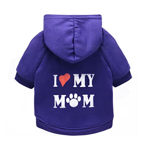 I Love My Mom Print Dog Hoodies Pet Kleidung für kleine Hunde Welpen Mantel Jacke Sweatshirt für Chihuahua Hund Katze Baumwolle Pet Outfits I Love My Mom Print Dog Hoodies Pet Kleidung für kleine Hunde Welpen Mantel Jacke Sweatshirt für Chihuahua Hund Katze Baumwolle Pet Outfits von EFFGAMU
