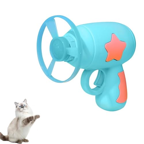 EFYUE Interaktives Katzenspielzeug für Indoor-Katzen, Katzenspielzeug, Pistole, Kreise, lustiges Katzenspielzeug (blau) von EFYUE