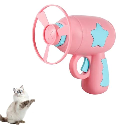 EFYUE Interaktives Katzenspielzeug für Indoor-Katzen, Katzenspielzeug Pistole, Kreise, lustiges Katzenspielzeug (Rosa) von EFYUE