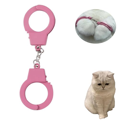 EFYUE Katzenspielzeug Mini Handschellen Katze Neuheit Spielzeug Rosa Metall Spielzeug (Rosa) von EFYUE