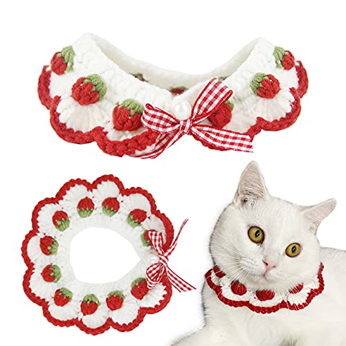 Pacaba Katzenhalsband mit Sicherheitsauslösung verstellbares Halsband für Kätzchen, Welpen und kleine Welpen Erdbeer von Pacaba