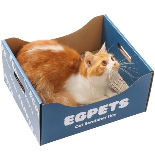 EGPETS: Kratzbrett mit extra großem, robustem Karton und nachfüllbarer Kratzunterlage - Katzenkratzbox Blau EGPETS: Kratzbrett mit extra großem, robustem Karton und nachfüllbarer Kratzunterlage - Katzenkratzbox Blau von EGPETS