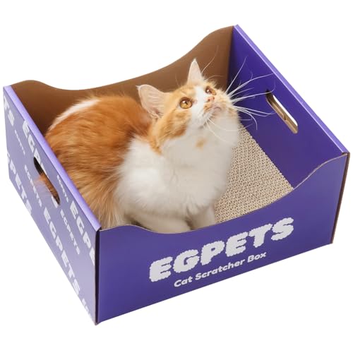 Kratzbrett mit extra großem, robustem Karton und nachfüllbarer Kratzunterlage - EGPETS Katzenkratzbox Violett Kratzbrett mit extra großem, robustem Karton und nachfüllbarer Kratzunterlage - EGPETS Katzenkratzbox Violett von EGPETS