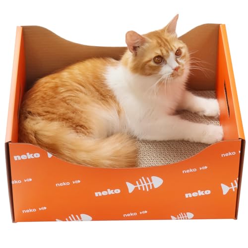 Kratzbrett mit extra großem, robustem Karton und nachfüllbarer Kratzunterlage - EGPETS Kratzbox orange Kratzbrett mit extra großem, robustem Karton und nachfüllbarer Kratzunterlage - EGPETS Kratzbox orange von EGPETS