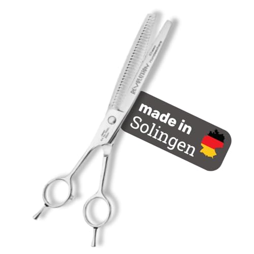 EHASO Hundeschere Modellierschere Revolution Profi Fellschere Linkshand für Hunde | 22 cm gerade | 32 zahnig, mittel| Hochwertige Hundescheren direkt aus Solingen | Langlebig und hochwertig von EHASO