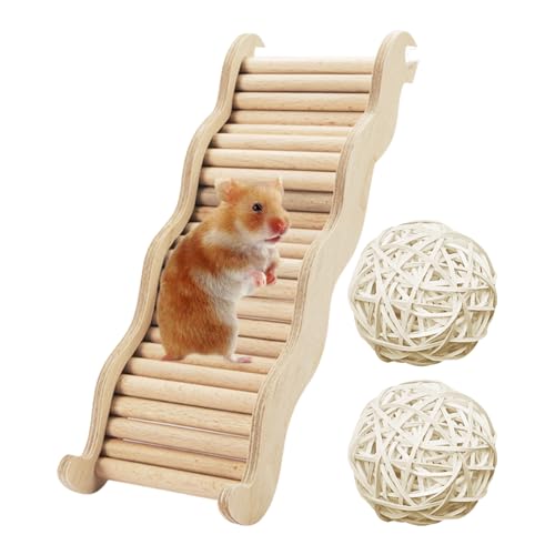 1 Stück Hamsterleiter, 2 Stück Weiße Sepak-Takraw-Bälle, Wellenleiter, Holzleiter, Haustierleiter, Hamster-Lebensraumleiter, Kletterspielzeug 1 Stück Hamsterleiter, 2 Stück Weiße Sepak-Takraw-Bälle, Wellenleiter, Holzleiter, Haustierleiter, Hamster-Lebensraumleiter, Kletterspielzeug von EHDWXVZM