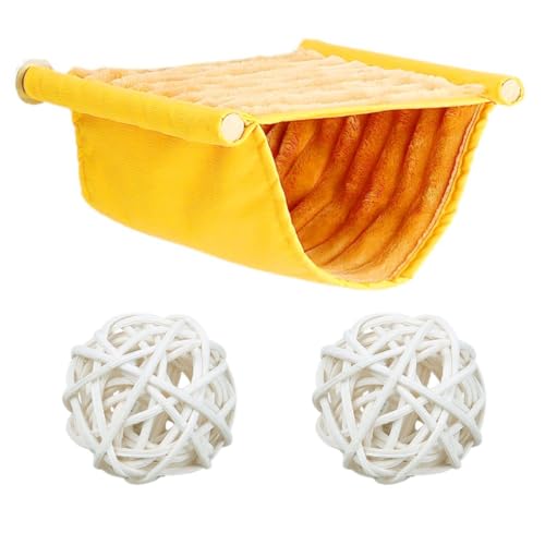 EHDWXVZM 1 Hamster-Hängematte, 2 Weiße Takraw-Bälle, Meerschweinchenbett, Abnehmbare Und Waschbare Hängematte, Warmes Hamsternest, Hängende Wiege, Doppellagige Hamster-Hängematte EHDWXVZM 1 Hamster-Hängematte, 2 Weiße Takraw-Bälle, Meerschweinchenbett, Abnehmbare Und Waschbare Hängematte, Warmes Hamsternest, Hängende Wiege, Doppellagige Hamster-Hängematte von EHDWXVZM