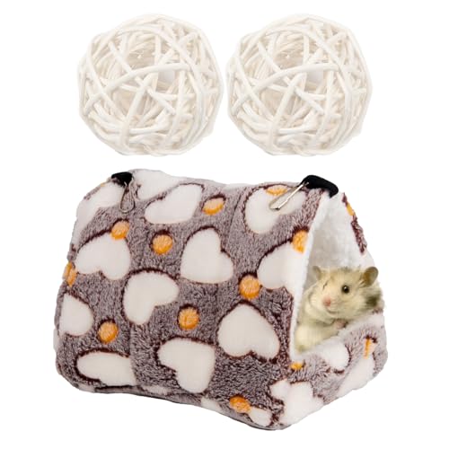EHDWXVZM 1 Hamsterkäfig, 2 Takraw-Bälle, Haustierspielzeugnest, Kleine Haustierhöhle, Haustierverstecknest, Warmes Hamsternest EHDWXVZM 1 Hamsterkäfig, 2 Takraw-Bälle, Haustierspielzeugnest, Kleine Haustierhöhle, Haustierverstecknest, Warmes Hamsternest von EHDWXVZM