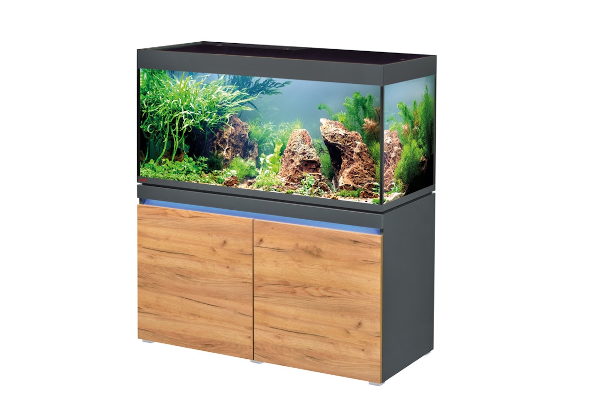 EHEIM incpiria 430 LED Aquarium mit Unterschrank graphit-natur