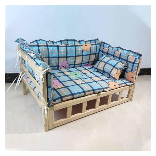 EHEIN Haustierbett for Katzen und Hunde, erhöhtes Katzenbett aus Holz for den Innenbereich, waschbares Haustierbett aus Laken for Kätzchen, Welpen und Kaninchen (Color : Style5, Size : S) von EHEIN