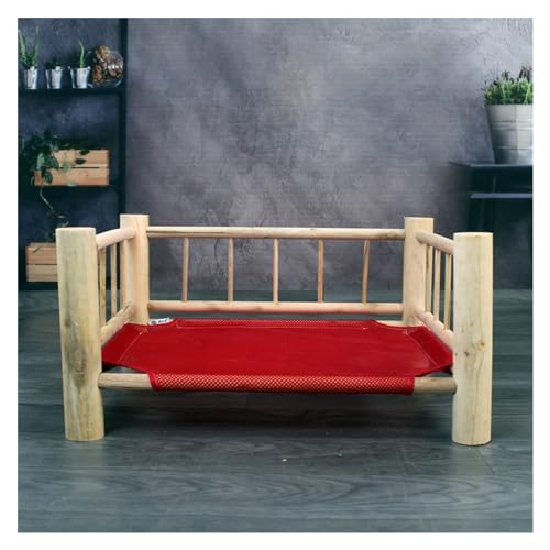 EHEIN Hunde-/Katzenbett aus Holz for draußen und drinnen, Haustierbett mit Zaun, manuelle Montage, hohe Belüftung (Color : Style14, Size : L) von EHEIN