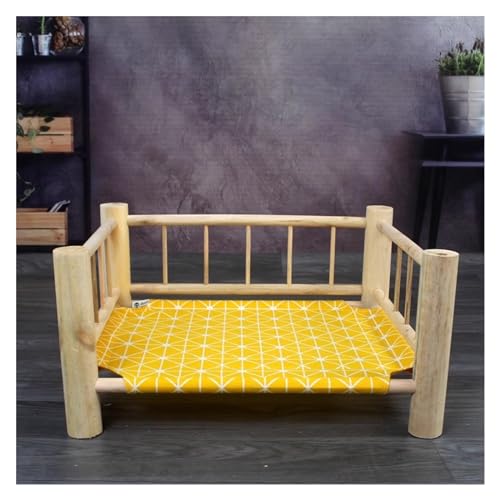 EHEIN Hunde-/Katzenbett aus Holz for draußen und drinnen, Haustierbett mit Zaun, manuelle Montage, hohe Belüftung (Color : Style4, Size : M) von EHEIN