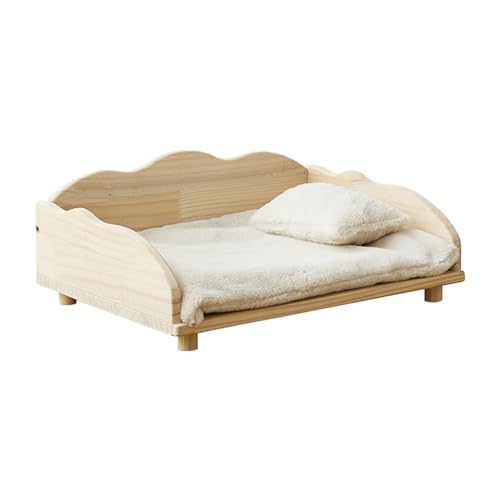 EHEIN Hundebett aus Holz, erhöhtes Hundebett mit Decke und Laufstall, beruhigendes Hundebett, bequemes Welpenbett (Size : L) von EHEIN