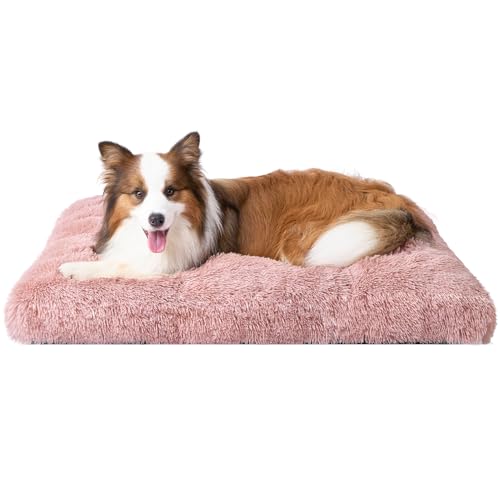 EHEYCIGA Flauschig Hundebett Grosse Hunde XL, Hundekissen Waschbar, Kuschelig rutschfest Hundematte mit Langem Plüsch, Rosa, 105x70cm EHEYCIGA Flauschig Hundebett Grosse Hunde XL, Hundekissen Waschbar, Kuschelig rutschfest Hundematte mit Langem Plüsch, Rosa, 105x70cm von EHEYCIGA