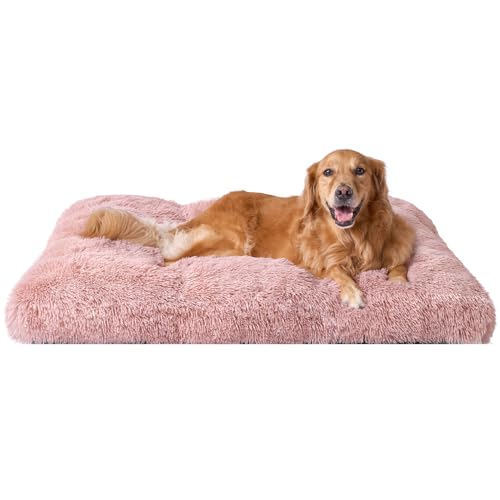 EHEYCIGA Flauschig Hundebett Grosse Hunde XL, Hundekissen Waschbar, Kuschelig rutschfest Hundematte mit Langem Plüsch, Rosa, 112x85cm EHEYCIGA Flauschig Hundebett Grosse Hunde XL, Hundekissen Waschbar, Kuschelig rutschfest Hundematte mit Langem Plüsch, Rosa, 112x85cm von EHEYCIGA