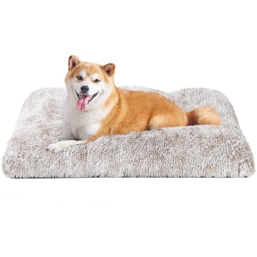 EHEYCIGA Flauschig Hundebett Mittelgroße Hunde, Hundekissen Grosse Hunde Waschbar, Kuschelig rutschfest Hundematte mit Langem Plüsch, Braun, 90x60cm EHEYCIGA Flauschig Hundebett Mittelgroße Hunde, Hundekissen Grosse Hunde Waschbar, Kuschelig rutschfest Hundematte mit Langem Plüsch, Braun, 90x60cm von EHEYCIGA