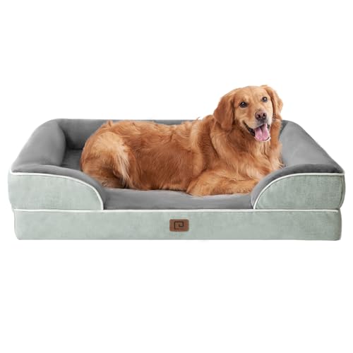 EHEYCIGA Orthopädisches Hundebett Grosse Hunde, Memory Foam Hundekorb Mittelgroße Hunde, Waschbar Hundesofa Wasserdicht rutschfest, Hundecouch mit Hohem Rand von EHEYCIGA