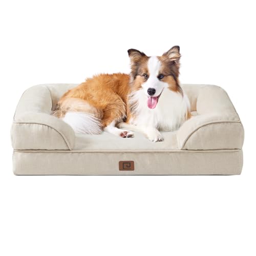 EHEYCIGA Orthopädisches Hundebett Grosse Hunde, Memory Foam Hundekorb Mittelgroße Hunde, Waschbar Hundesofa Wasserdicht rutschfest, Hundecouch mit Hohem Rand von EHEYCIGA