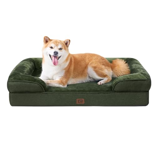 EHEYCIGA Orthopädisches Hundebett Grosse Hunde, Memory Foam Hundekorb Mittelgroße Hunde, Waschbar Hundesofa Wasserdicht rutschfest, Hundecouch mit Hohem Rand von EHEYCIGA