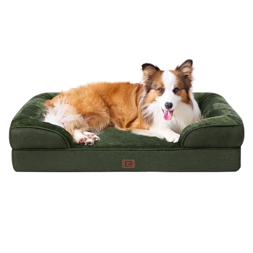 EHEYCIGA Orthopädisches Hundebett Grosse Hunde, Memory Foam Hundekorb Mittelgroße Hunde, Waschbar Hundesofa Wasserdicht rutschfest, Hundecouch mit Hohem Rand von EHEYCIGA