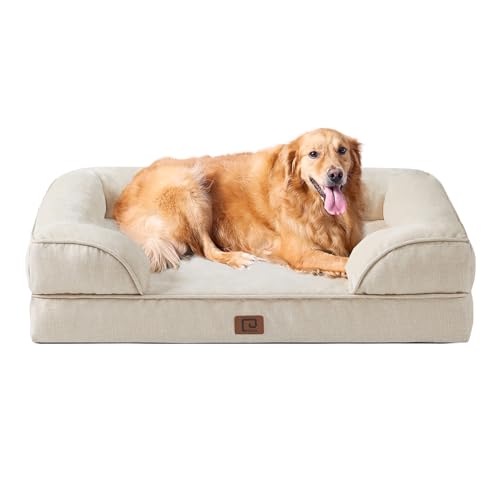 EHEYCIGA Orthopädisches Hundebett Grosse Hunde, Memory Foam Hundekorb XL, Waschbar Hundesofa Wasserdicht rutschfest, Hundecouch mit Hohem Rand von EHEYCIGA