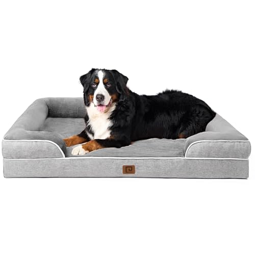 EHEYCIGA Orthopädisches Hundebett Grosse Hunde, Memory Foam Hundekorb XXL, Waschbar Hundesofa Wasserdicht rutschfest, Hundecouch mit Hohem Rand von EHEYCIGA