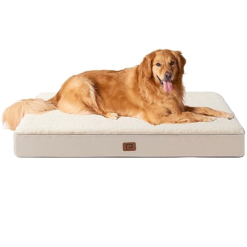 EHEYCIGA Orthopädisches Hundebett Grosse Hunde XL, Hundekissen Waschbar Flauschig, Hundematte Hundematratze mit Abnehmbarem Deckel für Kiste von EHEYCIGA