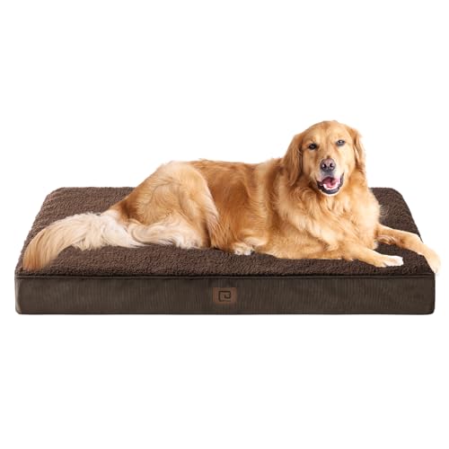 EHEYCIGA Orthopädisches Hundebett Grosse Hunde XL, Hundekissen Waschbar Flauschig, Hundematte Hundematratze mit Abnehmbarem Deckel für Kiste von EHEYCIGA