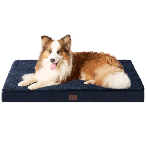 EHEYCIGA Orthopädisches Hundebett Grosse Hunde XL, Hundekissen Waschbar Flauschig, Hundematte Hundematratze mit Abnehmbarem Deckel für Kiste von EHEYCIGA