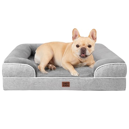 EHEYCIGA Orthopädisches Hundebett Kleine Hunde, Memory Foam Hundekorb Mittelgroße Hunde, Waschbar Hundesofa Wasserdicht rutschfest, Hundecouch mit Hohem Rand von EHEYCIGA