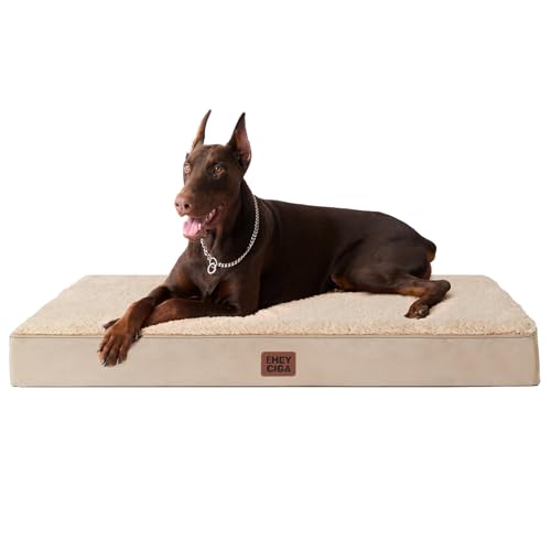 EHEYCIGA Orthopädisches Hundebett XXL Grosse Hunde, Hundekissen Waschbar Flauschig, Hundematte Hundematratze mit Abnehmbarem Deckel für Kiste von EHEYCIGA