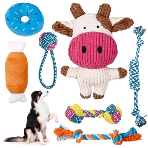 EHIOG 7 Stück Welpenspielzeug, Luxus-Welpenspielzeug für zahnende kleine Hunde, Spielzeug Hund, Dog Toys, Langlebiges Kauspielzeug, Lindern Sie Stress und Langeweile EHIOG 7 Stück Welpenspielzeug, Luxus-Welpenspielzeug für zahnende kleine Hunde, Spielzeug Hund, Dog Toys, Langlebiges Kauspielzeug, Lindern Sie Stress und Langeweile von EHIOG