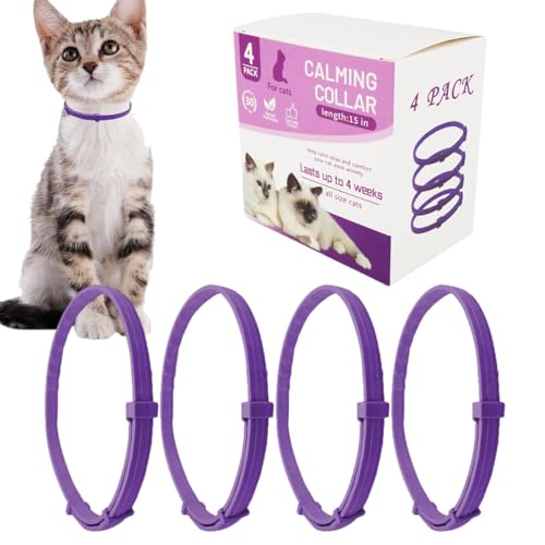 EHOTER Beruhigendes Halsband Für Haustiere Verstellbare Anti-Angst-Pheromon Beruhigungshalsbänder Für Katzen Hunde Abreißbare wasserdichte Halsbänder mit Beruhigender Wirkung Stressabbau (A) von EHOTER