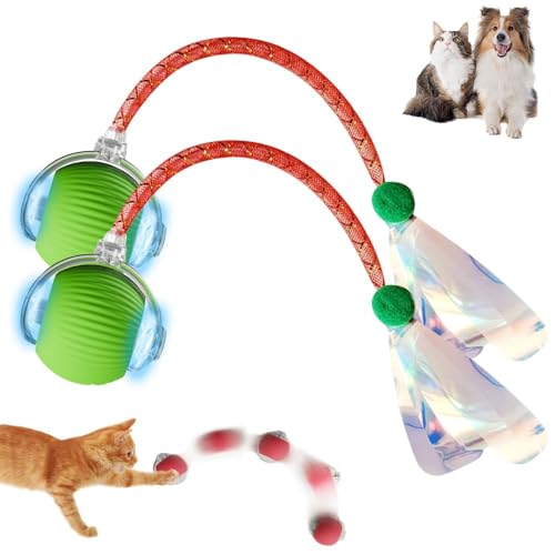 EHOTER Elektrisches Katzenspielzeug mit Schwanz für Hunde und Katzen, Selbstbeschäftigung, interaktives Katzenspielzeug mit Libellenschwanz, unregelmäßiger Bewegung, rollender Ball, intelligenter EHOTER Elektrisches Katzenspielzeug mit Schwanz für Hunde und Katzen, Selbstbeschäftigung, interaktives Katzenspielzeug mit Libellenschwanz, unregelmäßiger Bewegung, rollender Ball, intelligenter von EHOTER
