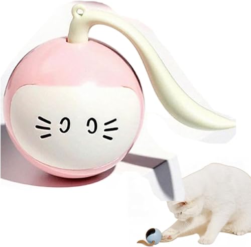 EHOTER Haustier Elektrische Smart Automatisch Selbst-Beißende Lustige Catballs Träumende Spielzeug Katze Spielzeug automatische Katze Ball, Katze intelligente elektrische Spielzeug Geschenk (Pink) von EHOTER