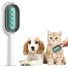 EHOTER Hundebürste Katzenbürste Tierhaarbürste Unterwolle Reinigungsbürste für Tierhaare Tierhaarentferner Bürste Massage Pflege Haarentfernung für Hund Katze (Grün-Kurz) von EHOTER